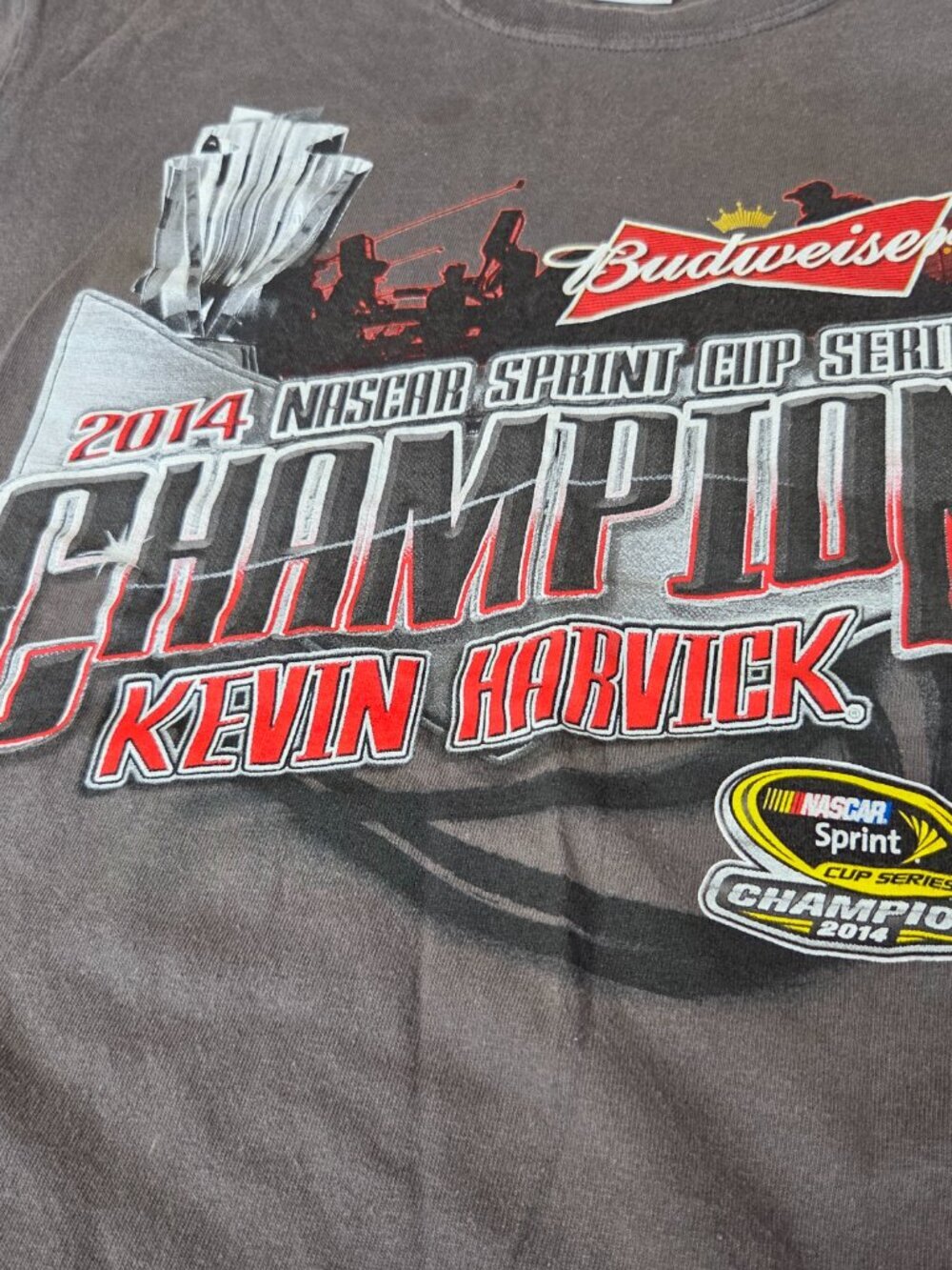 Chase Authentics Kevin Harvick 2014 NASCAR Sprint Cup Series Champion T-Shirt Gr - Picture 6 of 7